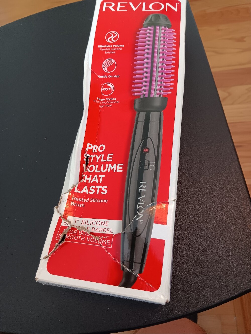 Revlon Heated Silicone Styling Brush - Black Handle with Pink Bristles Bad Box - Picture 5 of 5